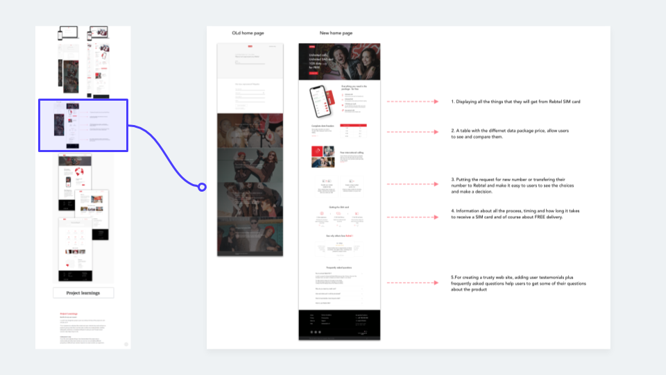 An original and its redesigned version  showcasing UI changes and decisions