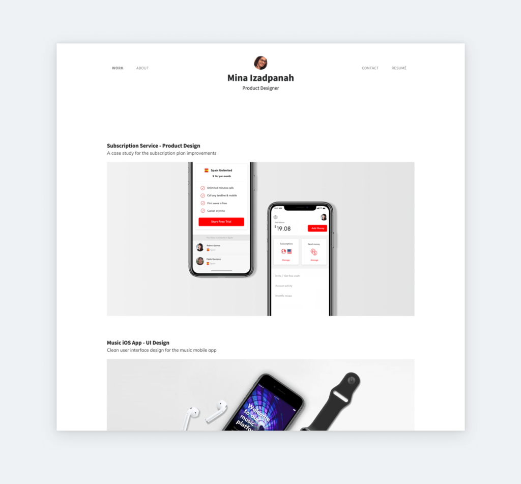 Mina Izadpanah's UX designer portfolio