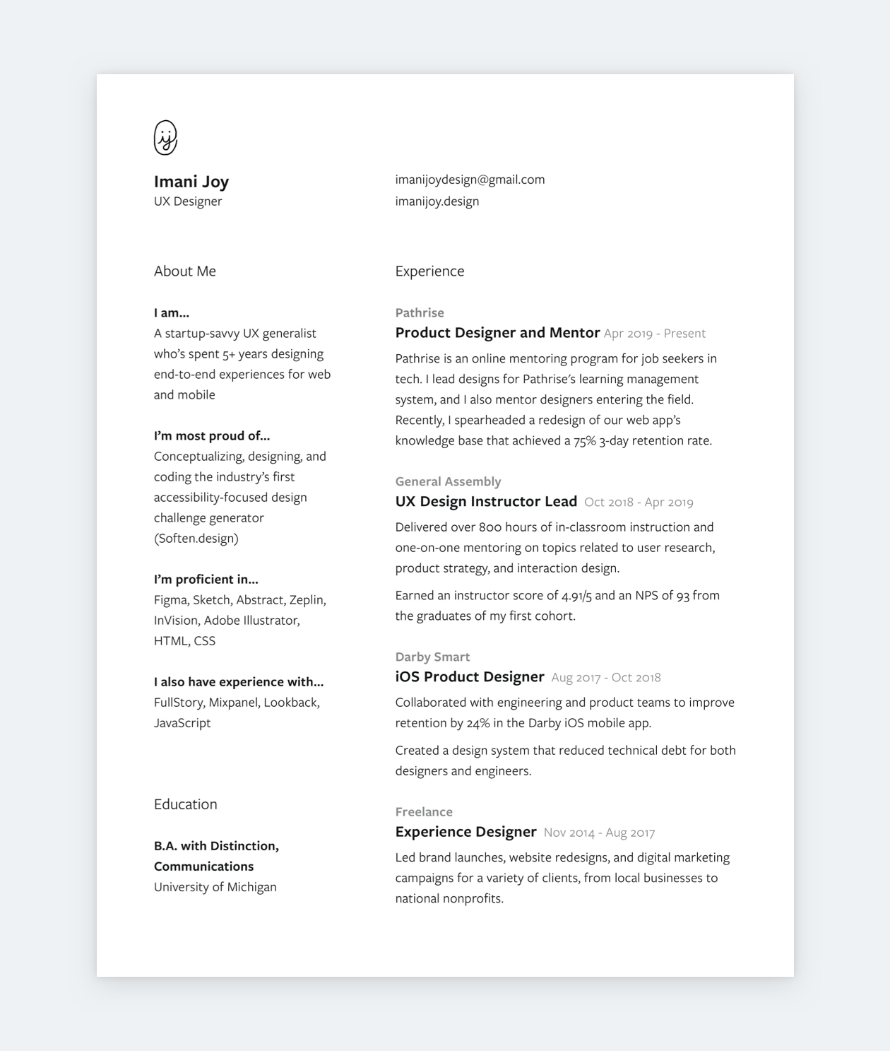 17 Brilliant Product Designer Resume Examples And A Guide For Yours Uxfolio Blog