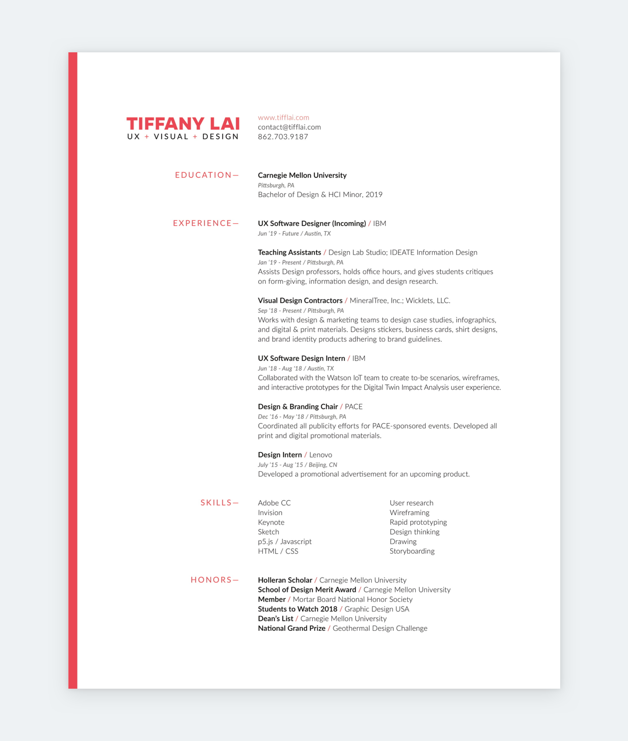 resume summary examples for designers