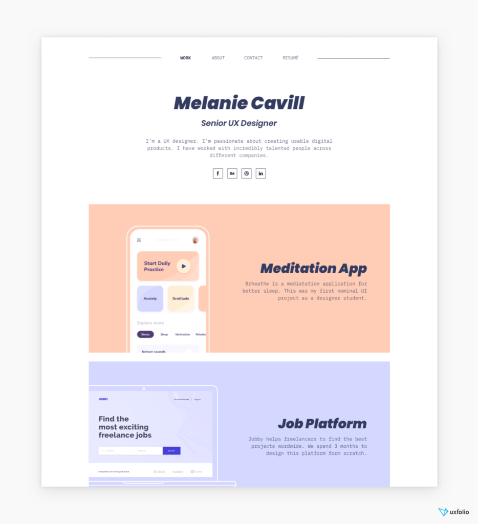 Portfolio Template Example