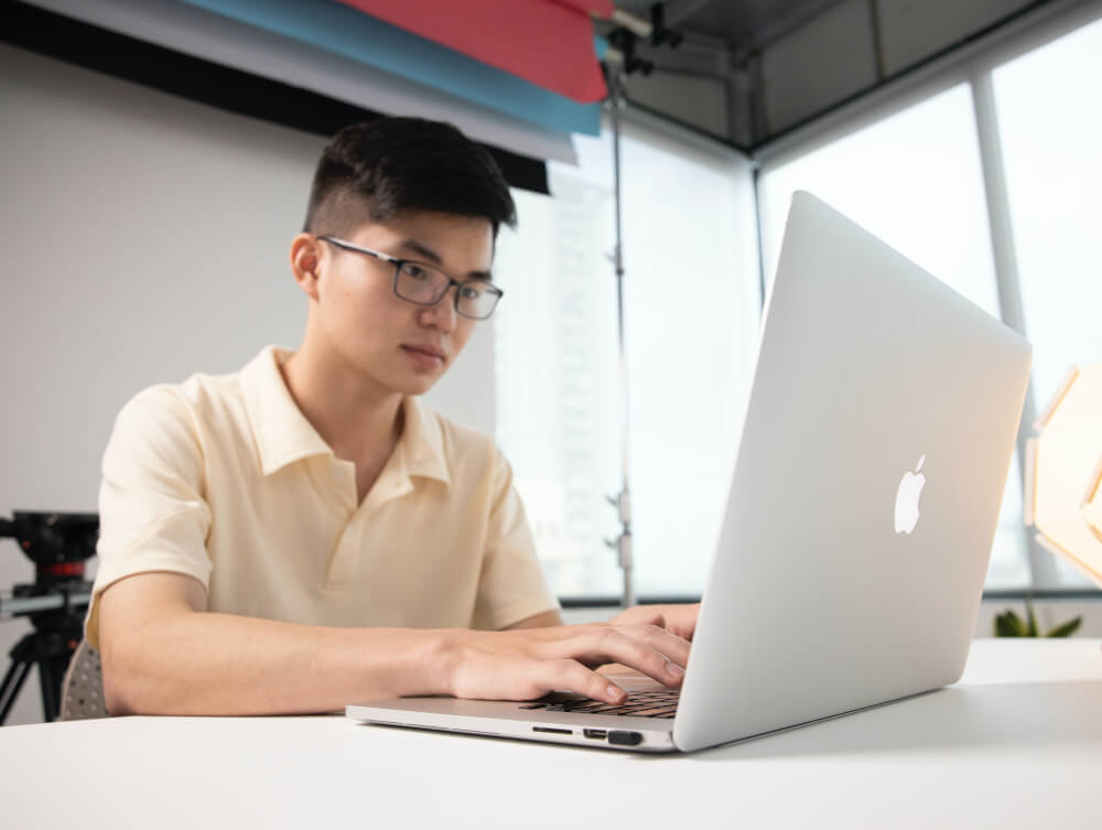 Designer working at a computer