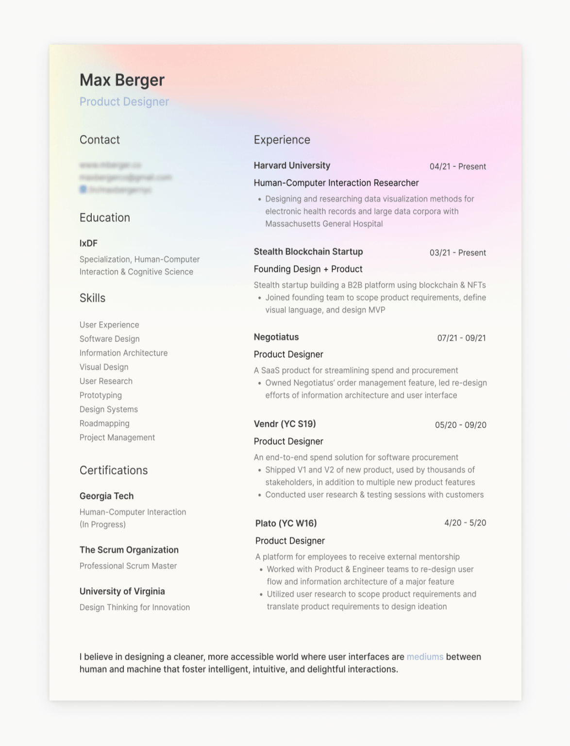 UX Designer Resumes Hiring Managers Will Love - UXfolio Blog