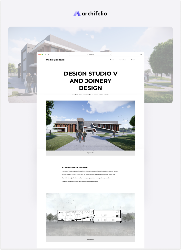 architectural student portfolio samples