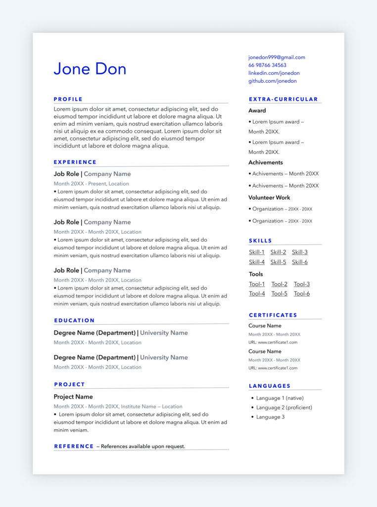 8 Sleek & Free Designer Resume Templates - UXfolio Blog